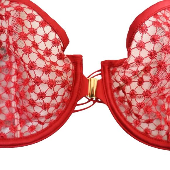 Victoria's Secret Unlined Underwire Demi Bra in Red NEW Womens 32DDD - Picture 3 of 10